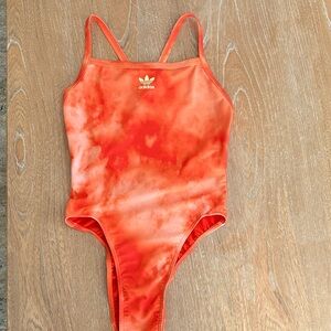 Adidas Kids Fiery Orange One Piece Swimsuit
